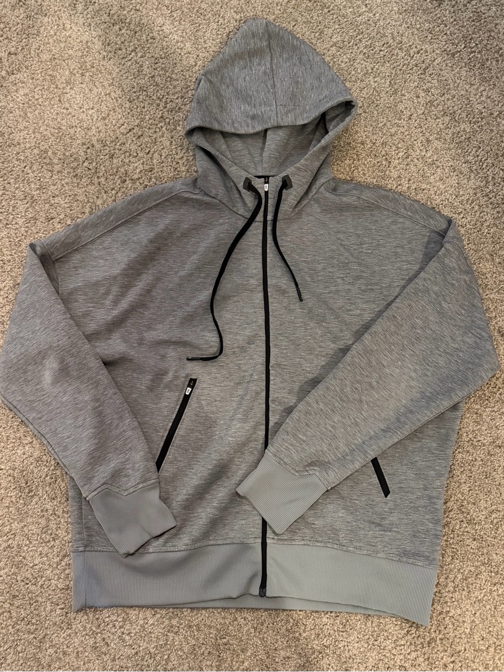 On Running Gray Full-Zip Hooded Sweatshirt